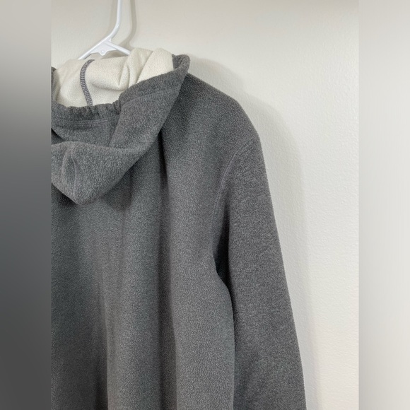 Gray Hooded Jacket Fleece Button Closure Women by Lauren Ralph Lauren Size L - Picture 11 of 15